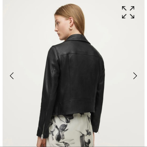 All Saints Dalby Leather Biker Jacket Size 4 - Picture 16 of 16